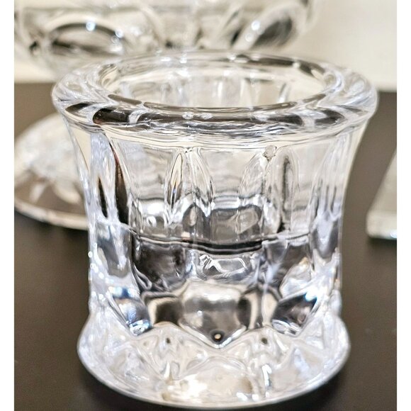 vtg assorted crystal candle holders lot/5 votive taper glass holders wedding dec - Picture 5 of 7